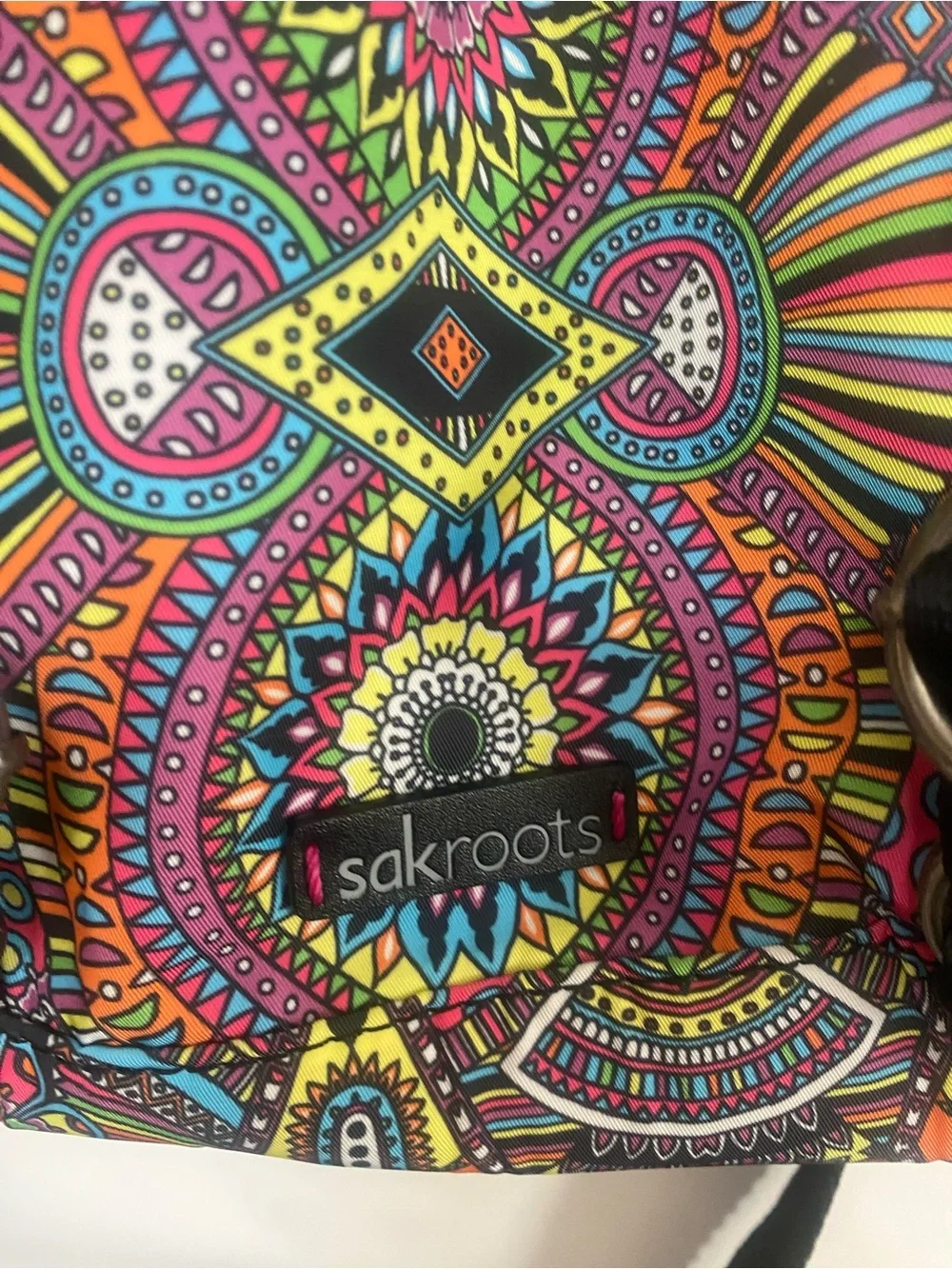 Sakroots Loyola Vibrant Multicolor Geometric Rainbow Mandala & Llama Backpack